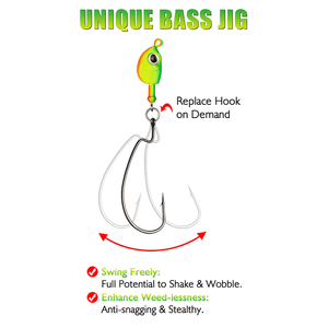 Atacado Iscas Artificiais Rígidas de Silicone para Pesca de Robalo, tipo Swim Jig e Worm, com Anzóis, 7g 10g, 5 Cores, Olhos 3D e Saias de Pesca - Product Image 3