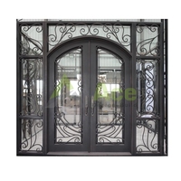 Porte en fer forgé avec design traditionnel, finition de catalogue, portes intérieures en acier pour appartements
