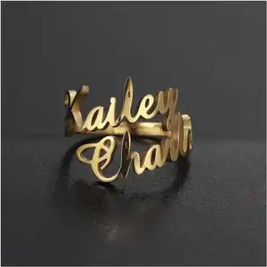 แหวนคู่รักใส่ได้ทั้งชายและหญิงแหวนสแตนเลสสั่งทำได้แหวนทอง18K ปรับชื่อได้