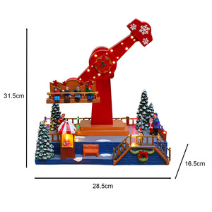 Columpio <span class=keywords><strong>de</strong></span> Parque <span class=keywords><strong>de</strong></span> Atracciones Interior LED Navideño con Luces y Música para Niños, Decoración Pendular Personalizable <span class=keywords><strong>de</strong></span> Plástico para el Hogar y Eventos - Product Image 3