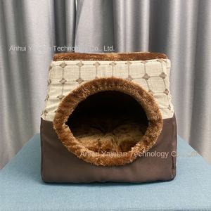 بيت حيوانات أليفة مربع الشكل بنقشة الفهد على شكل كبسولة فضائية للاستخدام الداخلي للقطط والكلاب، مناسب لجميع الفصول وذو استخدام مزدوج، متوفر بالجملة من المصنع - Product Image 4