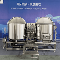 Système de brassage commercial 5BBL à 2 cuves, équipement de brassage de bière artisanale en acier inoxydable avec plateforme de commande
