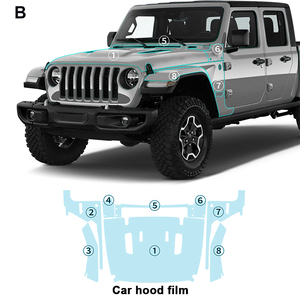 Pour JEEP Gladiator 2020-2022 2023 2024 chaque partie du <span class=keywords><strong>film</strong></span> de voiture prédécoupé TPU PPF <span class=keywords><strong>film</strong></span> transparent auto-réparateur anti-rayures - Product Image 2