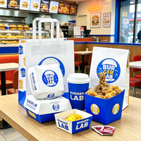 Boîte à hamburger en kraft personnalisée pour la vente en gros de poulet frit français, frites et autres plats à emporter – Emballage rapide pour la restauration rapide