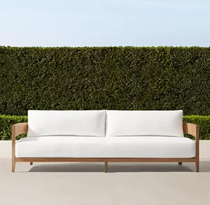High-end Outdoor Furniture Teak Wood Sofa Nordic Soild Wood Patio Garden Sofa