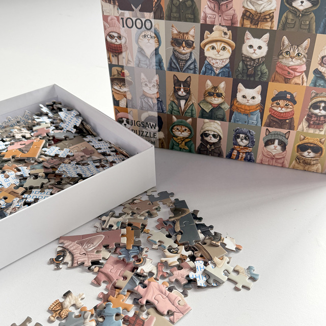 Custom Cardboard Jigsaw Puzzle Card Paper 100 500 1000 Pieces Puzzle Games Personnalisé for Adults Brain Game Manufacturers