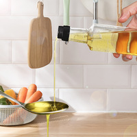 Bouteille en plastique PET transparente carrée de 500 ml pour huile d'olive, huile d'arachide, sauce soja, vinaigre, avec bouchon à poussoir/flip-top, vente en gros
