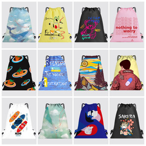 Customize 210D <b>Drawstring</b> Backpack Sublimation Printing <b>Drawstring</b> Backpack Unisex <b>Drawstring</b> <b>Bag</b> Backpack - Product Image 3