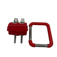 Pince de mise à la terre isolée en aluminium tricolore avec anneau de mise à la terre, connecteur perforant l'isolation IPC pour accessoires de câbles ABC