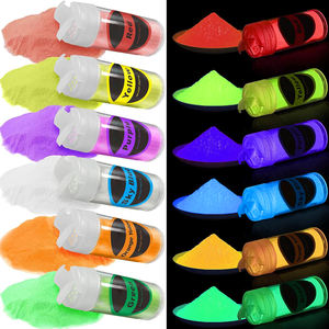 20g/bottiglia di pigmento luminoso a base d'acqua fotoluminescente 0.7 oz bagliore nel buio Kit di pittura bagliore nella polvere scura - Product Image 4