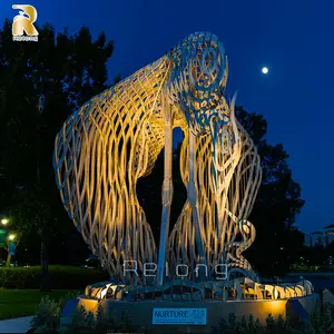 Escultura de aço inoxidável tamanho grande, escultura irregular em formato oco
