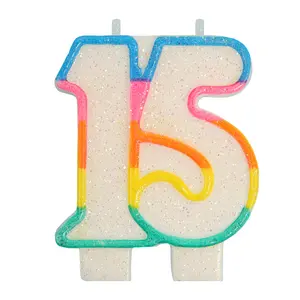 番号0-9キャンドルケーキトッパーお誕生日おめでとうギフトパーティー用品スパークルキャンドルバースデー