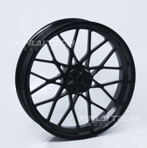 Rines de Motocicleta XINLAI Personalizados en Negro Brillante con Malla Geométrica Forjada de 17 Pulgadas para Ducati y Kawasaki - Product Image 1