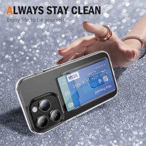 Cho <span class=keywords><strong>iPhone</strong></span> 15 Pro trường hợp với ví khe cắm thẻ chủ Slim cứng PC TPU lai rõ ràng điện thoại di động Trường hợp đối với <span class=keywords><strong>iPhone</strong></span> 14 13 12 Pro Max - Product Image 3