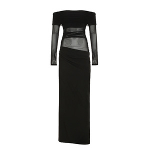 Jupe en tulle élégante de style mondain pour les vacances de printemps à épaules dénudées, <span class=keywords><strong>robe</strong></span> de tempérament transparente au design deux pièces - Product Image 6