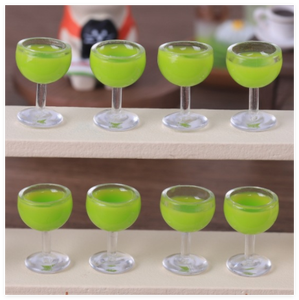 3D DIY ornamento resina encanto agua champán copas de vino casa de muñecas Mini botella burbuja té paja taza niños juguete fabricante de alimentos - Product Image 4