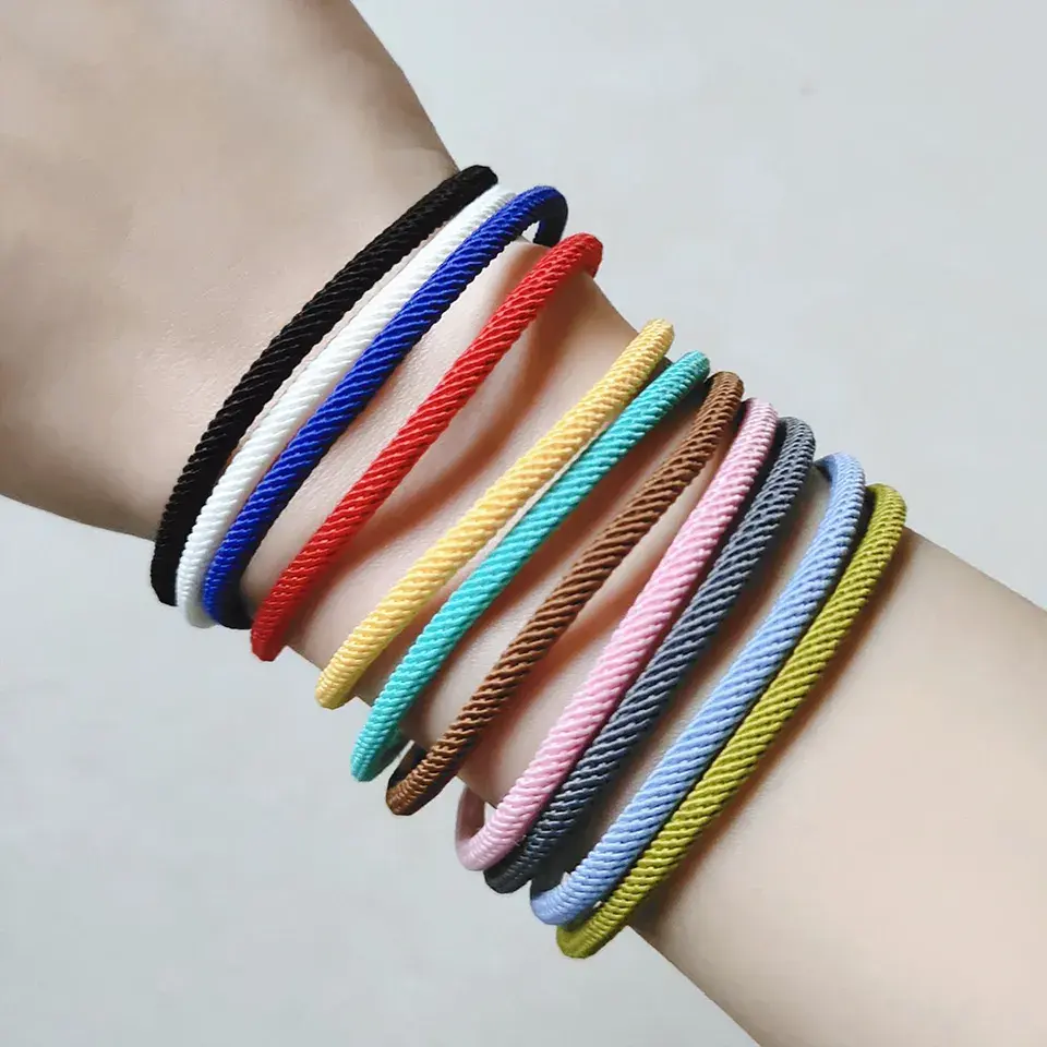 Phổ Biến Có Thể Điều Chỉnh Milan Tay Dây Dây Rút Vòng Đeo Tay 3Mm Unisex Handmade Tự Làm Nylon Vòng Đeo Tay Cho Phụ Nữ Cô Gái