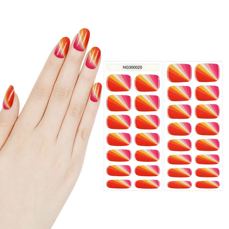 2025 Uv Gel Nail Beauty Product Wholesale New UV Gel Nail Stickers Semi Cured Gel Fake Press on Nails