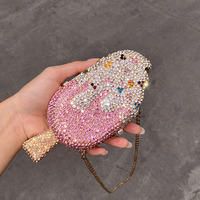 Crème glacée en forme de diamant soirée pochette pour fête mariage 2025 Boutique nouveauté Mini Kawaii strass sacs à main de haute qualité