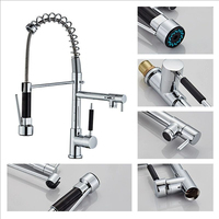 Robinet extractible noir mat en acier inoxydable 304 à poignée unique 360° pour la vente en gros °   Support pivotant pour cuisines domestiques et commerciales