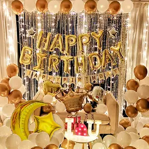 जन्मदिन सजावट के लिए वयस्क, स्ट्रिंग प्रकाश पार्टी सजावट किट काले और सफेद गुब्बारे के लिए एकदम सही पुरुषों और महिलाओं के जन्मदिन का