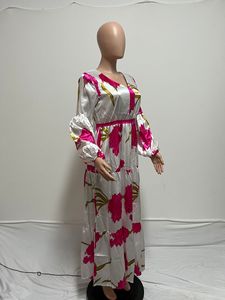 <span class=keywords><strong>Robe</strong></span> <span class=keywords><strong>longue</strong></span> décontractée <span class=keywords><strong>blanche</strong></span> à manches longues, imprimé floral, patchwork multicouche, dernier design 2024, Gt9168 - Product Image 6