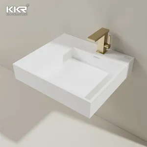 Fancy vanity sink Bathroom wall-hung basin Solid Surface Counter top Sink