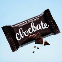 Envoltura de barra de chocolate de seta de energía de proteína de nuez de caramelo sellada con lado trasero de sellado térmico impreso personalizado bolsas de mylar