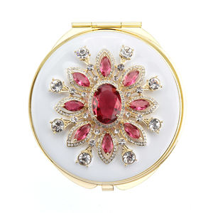 Diseño personalizado de doble cara plegable vintage metal lápiz labial forma esmalte de lujo sexy chica regalo promocional joya <span class=keywords><strong>espejo</strong></span> de bolsillo - Product Image 4