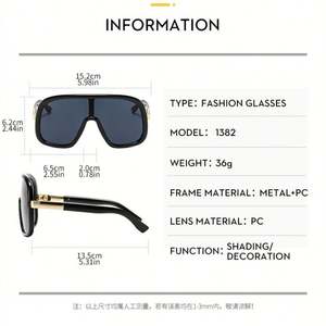 Gafas de Sol Personalizadas con Logotipo, Moda 2025, Unisex, Estilo Y2K, Montura Grande, Punk, Protección UV400, Lentes de Una Pieza, Tamaño Extra Grande - Product Image 6