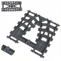 Ensemble de rails de train en blocs de construction, rails droits et courbés, pièces de chemin de fer en plastique emboîtables pour jouets de construction de modèles DIY