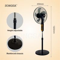 Ventilateur sur pied solaire rechargeable 16 pouces avec télécommande, hauteur réglable, ventilateur de secours pour panne de courant et utilisation en extérieur