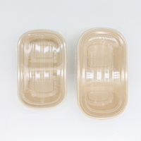 SUMKOKA Contenants alimentaires à emporter écologiques 100% naturels et compostables en fibres de canne à sucre, bol à 2 compartiments en bagasse de canne à sucre