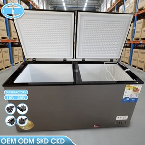 <span class=keywords><strong>Congelador</strong></span> Horizontal de Doble Puerta para Uso Doméstico y Comercial, 480L, Gran Capacidad, Temperatura Única, Tipo Arcón Profundo, OEM - Product Image 1