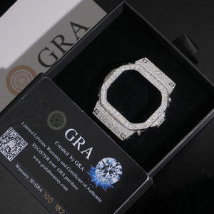นาฬิกา <span class=keywords><strong>DW</strong></span>-5600 รุ่น Hexagonal Ice Out <span class=keywords><strong>g</strong></span> <span class=keywords><strong>Shock</strong></span> ขอบหน้าปัดประดับเพชรโมอิสซาไนต์ เงินแท้ 925 นาฬิกา <span class=keywords><strong>g</strong></span> <span class=keywords><strong>Shock</strong></span> สี D ระดับความสะอาด VVS1 นาฬิกาเพชรโมอิสซาไนต์สำหรับผู้ชาย - Product Image 2