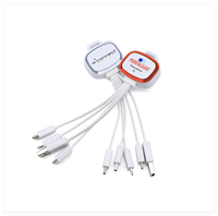 Câble USB de charge tout-en-un 3, 4, 5, 6 en 1, coloré et lumineux, avec logo en résine époxy, pour cadeaux d'affaires en gros