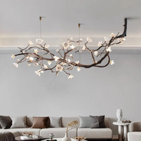 Lustres Branches Créatives de Luxe de Haute Qualité pour la Maison, Lampes Suspendues en Forme de Fleur pour Table à Manger