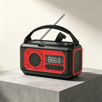 Radio Solar de Manivela con Función AM/FM/WB de 10000 mAh, Radio de Manivela Solar con Linterna Brillante