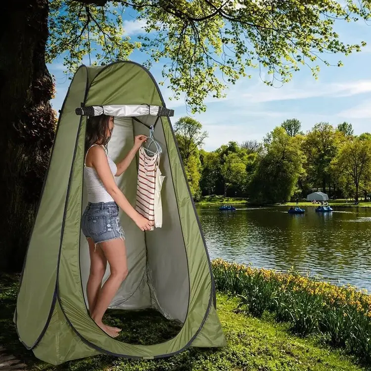Taşınabilir açık Pop Up gizlilik kamp tuvalet değiştirme odası Pod ile pencere kamp duş çadır
