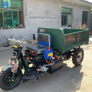 Tricycle cargo bleu de 250 cm³ à trois roues avec benne basculante, moteur intégré - Product Image 2