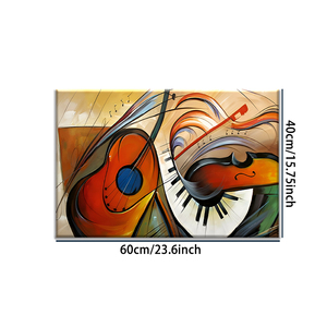 Soyut Müzik Kanvas Baskı - Müzik Odası Dekoru için Gitar Keman Piyano Temalı Duvar Sanatı - Product Image 1