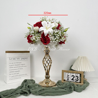 Vente flash - Fleurs artificielles réalistes - Décoration - Boule de fleurs en soie - Boule de fleurs artificielles en rose rouge pour la décoration de mariage et de fête