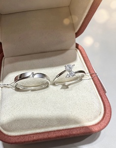 Xinfly PT950 Wedding Band Sets <b>for</b> <b>Couples</b> <b>Matching</b> Rings Lab Diamond Inlaid Certified with Free Engraving - Product Image 6