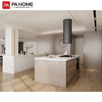PA Fabrication sur mesure Armoires de cuisine modulaires modernes Pierre frittée stratifié Ensemble de table îlot de cuisine pour l'hôtellerie