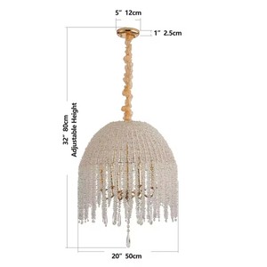 Lampadario in Cristallo <span class=keywords><strong>con</strong></span> Altezza Regolabile, Luce a Sospensione <span class=keywords><strong>con</strong></span> Fili di Cristallo a Forma di Grappolo, Moderno Lampadario da <span class=keywords><strong>Soffitto</strong></span> - Product Image 4