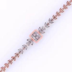 Bracelet Hip Hop tendance en or rose avec diamants en moissanite, bracelet de bijoux pour cadeau de fête pour femmes - Product Image 2