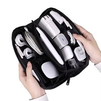 Tas Penyimpanan Digital Oxford Ramah Lingkungan Tahan Air Tahan Lama untuk Kabel Data Headphone USB Flash Drive Hard Drive Portabel