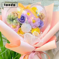 Tondo Set Bola Bobo Bunga Akrilik Buket Mawar Balon Bobo Transparan Hati Desain Baru