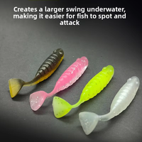 Leurre souple micro-particules à queue en T pour la pêche au bar, au mandarin et au poisson-serpent, en acier inoxydable sans hameçons