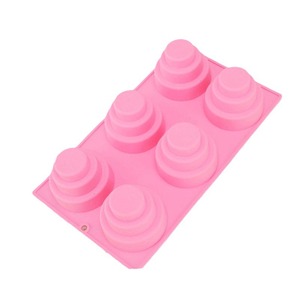 6 Cavity Silicone Cake Mold Pink Multi Layer Baking Mold For DIY Creative Cake Making Oven Safe High Temperature Resistant - Product Image 1